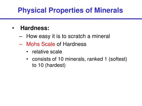 Ppt Chapter Outline Preview Of Properties Of Minerals Lab Exercise Mineral Lab Tour