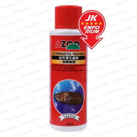 Azoo Ectoparasites Treatment 250ml Anti External Parasite Flukes Gill Anchor Worm Ubat Sakit ...