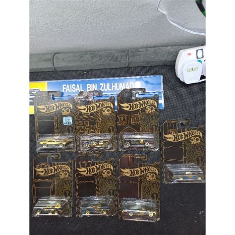 Hot Wheels Th Anniversary Black Gold Lot Of Cars Chase Camaro Impala Ford Dodge Bone