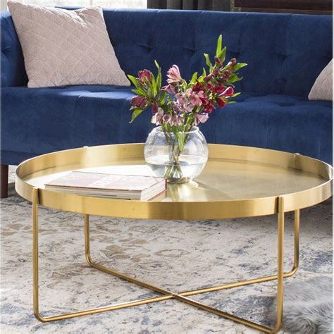 15 Photos Antique Brass Aluminum Round Coffee Tables