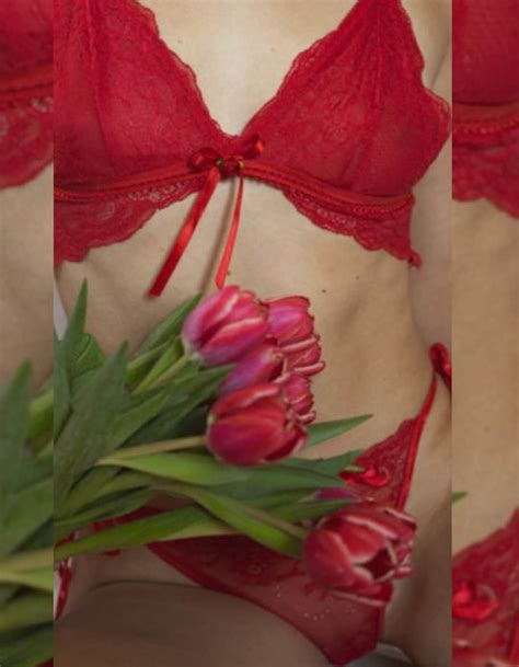 Gorgeous Red Handmade Lace Lingerie Set For Women XXS L Etsy