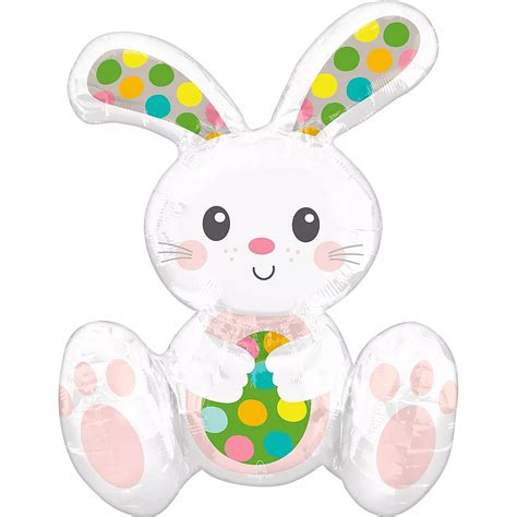 Air Filled Sitting Easter Bunny Foil Balloon 15in X 20in Party City