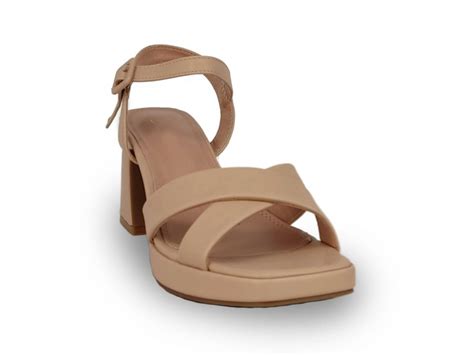 SANDALIA VESTIR TACÓN GRUESO BAJO CON PLATAFORMA Talla Color NUDE