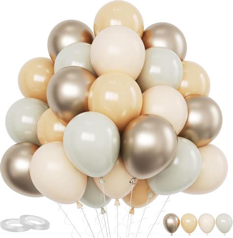 Amazon Funhot Beige Balloon Set Pcs Nude Inch Sand White Apricot Double Stuffed For