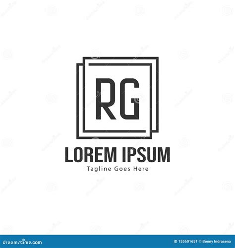 Modelo Inicial De Logotipo Rg Quadro Moderno Ilustra O De Vetor De