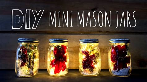 How To Make Mini Christmas Mason Jars Fairy Lights And Farmhouse Style Diy Christmas Décor