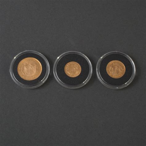 3 Swedish Gold Coins 1920th Century Bukowskis