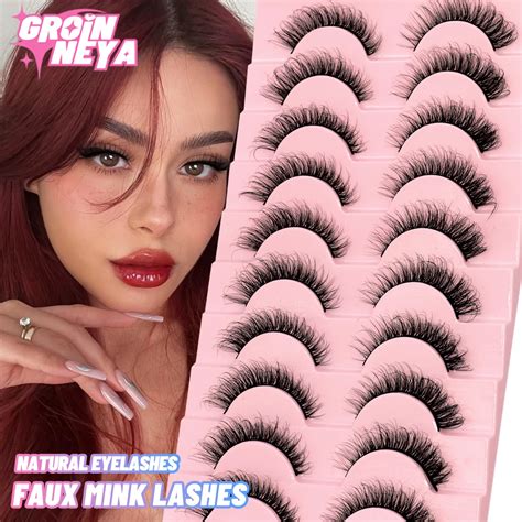 Groinneya Natural Long Pairs D Mink False Eyelashes Fake Lashes