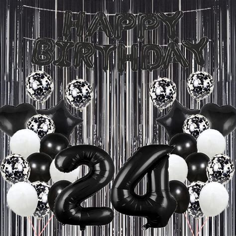 Buy 24th Birthday Balloon 24th Birthday Decorations Black 24 Balloons