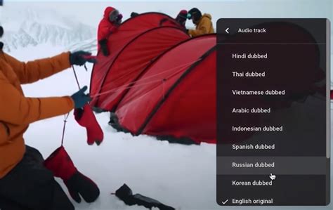 how to change audio language in youtube video