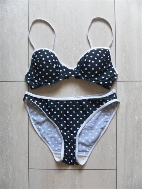 Czarny strój kostium kąpielowy bikini groszki M Będzin Kup teraz na Allegro Lokalnie
