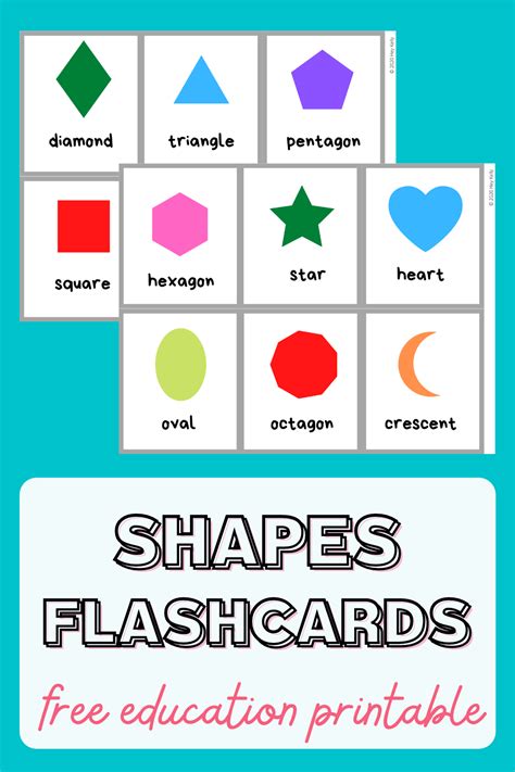 Colorful Free Printable Shape Flashcards Artofit