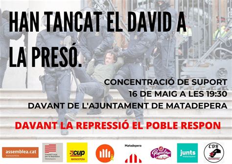 Alerta Solidària on Twitter Empresonat un activista de Matadepera