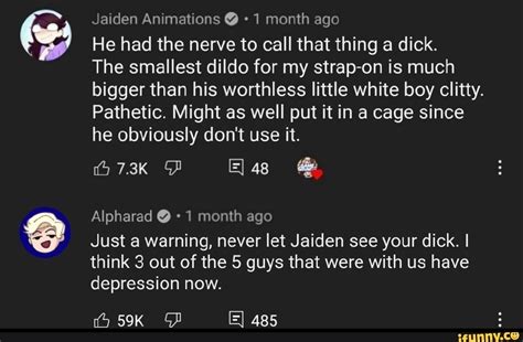 Jaiden Animations Month Ago He Had The Nerve To Call That Thing A Dick The Smallest Dildo