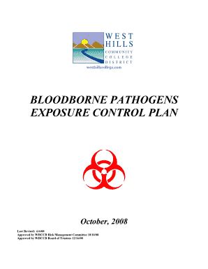 Fillable Online Bloodborne Pathogens Exposure Control Plan West Hills