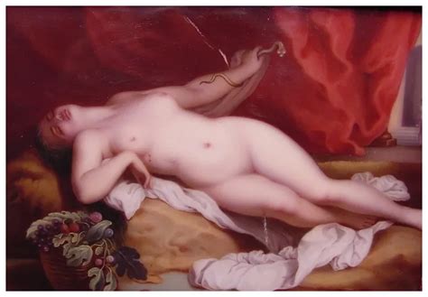 Antique Painted Porcelain Plaque Nude Cleopatra Snake Ruby Lane