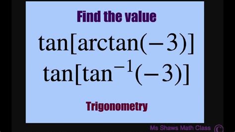 Arctan Tan Inverse