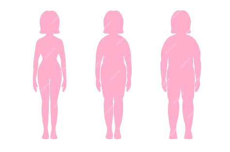 Premium Vector Weight Loss Fat And Slim Woman Silhouette Before And