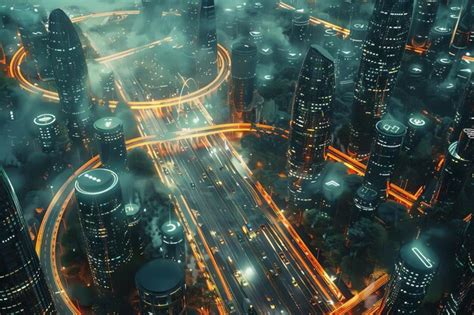 Smart Technologically Advanced City Of Energy Transportation And