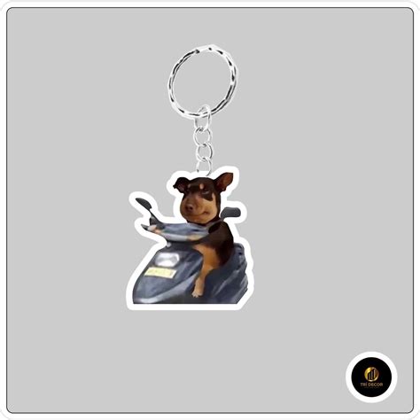 Móc khoá Cheems cưởi xe mẫu hot móc khoá mica Shopee Việt Nam