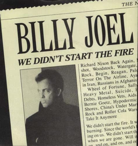 The Number Ones Billy Joels We Didnt Start The Fire