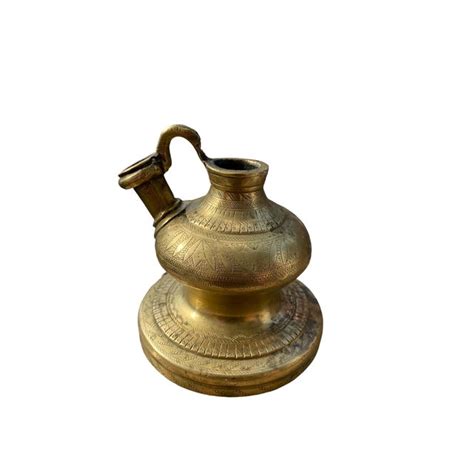 1920s Old Design Hand Engraved Brass Hukka Pot | Chairish