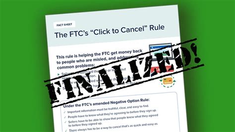 Ftc S Click To Cancel Rule Finalized Making Subscriptions Easier To Cancel