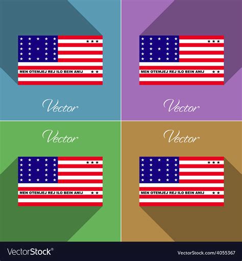 Flags Bikini Atoll Set Of Colors Flat Design Vector Image