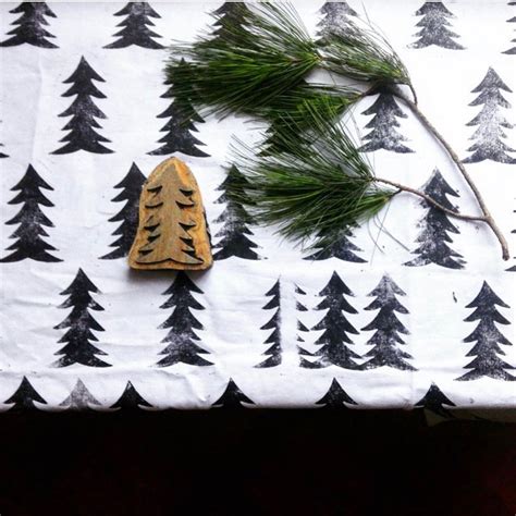 Christmas Stamp Christmas Tree Stamp Fabric Stamp Hygge Etsy