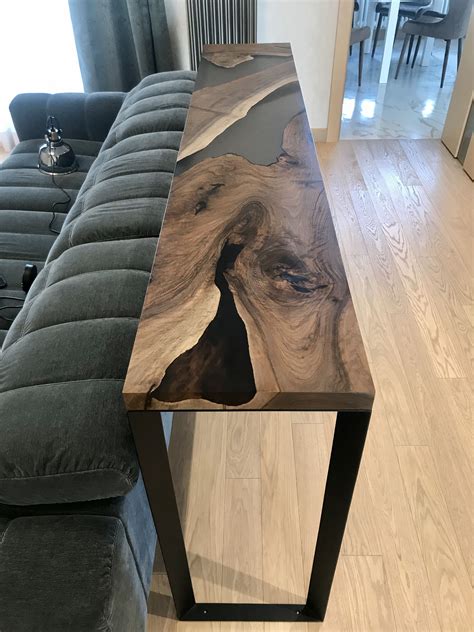 Walnut and epoxy resin table | Wood resin table, Wood table design, Decor