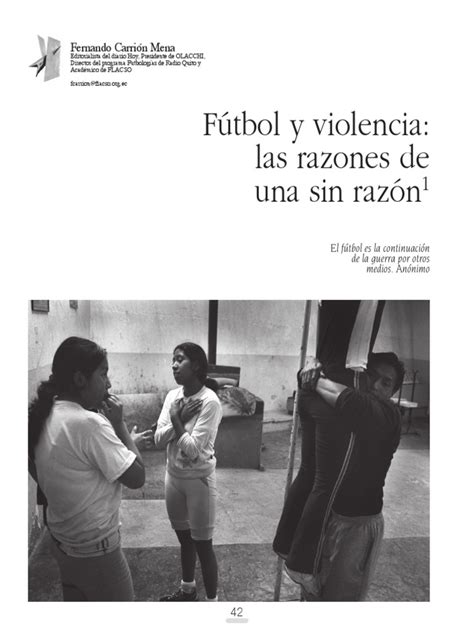 La Violencia En El Fútbolpdf Fútbol Ecuador