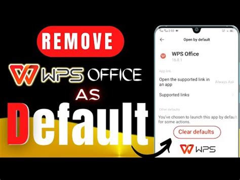 How To Remove Wps Office As Default In Android Wpsoffice Youtube