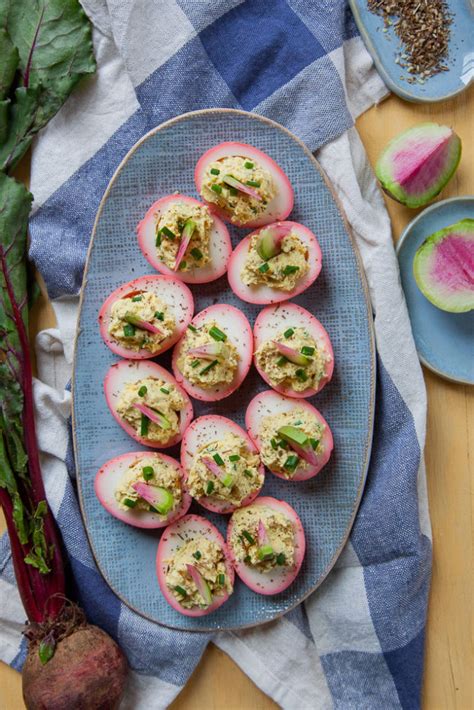 Beet Pickled Deviled Eggs With Zaatar And Tahini Laptrinhx News