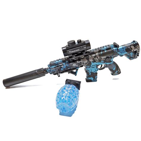 Rifle M416 Eletrico De Bolinhas De GEL Orbeez Camuflado Azul Rifle