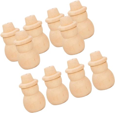 Amazon Sewroro 20 Pcs DIY Wooden Peg Doll Christmas Snowman Wooden