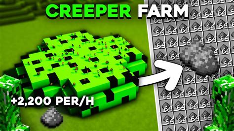 Minecraft Easiest Creeper Farm With Cat Gunpowder Per Hour