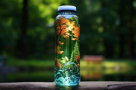 Premium Ai Image Squeezable Water Bottle Generative Ai
