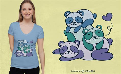 Descarga Vector De Lindo Diseño De Camiseta De Pandas