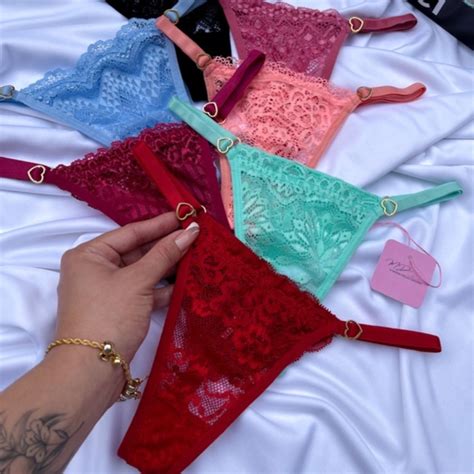 Calcinha Paix O Lingerie Colorida Rendada Fio Dental Detalhes Cora O Shopee Brasil