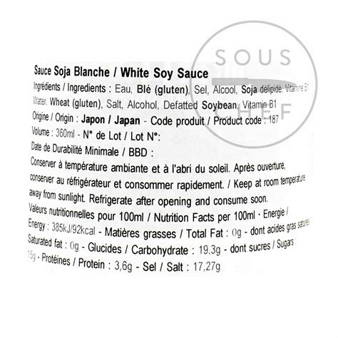 Yamashin White Soy Sauce 360ml Buy Online Today At Sous Chef Uk