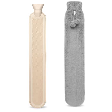 Long Hot Water Bottle With Fluffy Cover Large L Capacity Hot Water Bottle With Soft Premium