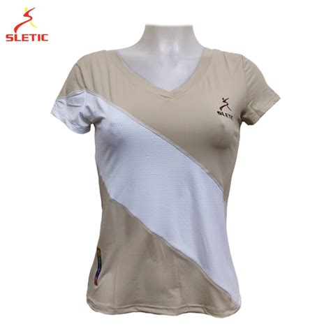 SLETIC Soft Fabric Stretchable V Neck Drifit T Shirt Top For Women