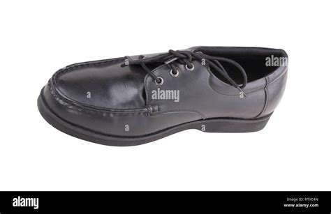 One black Shoe Isolated Stock Photo - Alamy