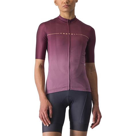 Castelli Salita Fietsshirt Met Korte Mouwen Dames Deep Bordeaux Deep