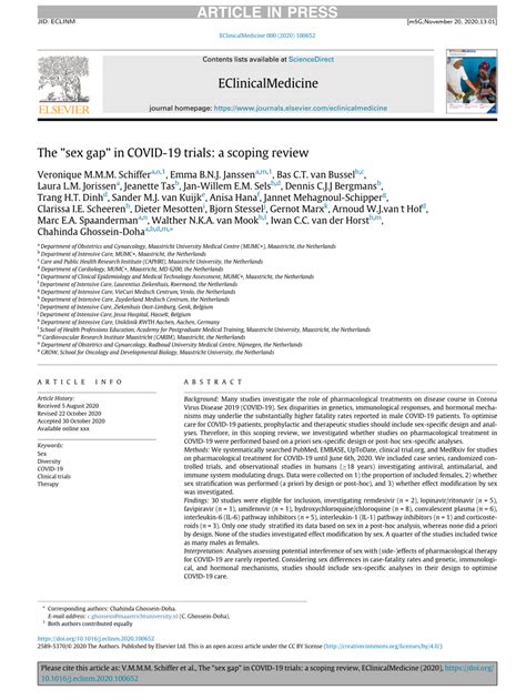 Pdf The Sex Gap In Covid Trials A Scoping Review
