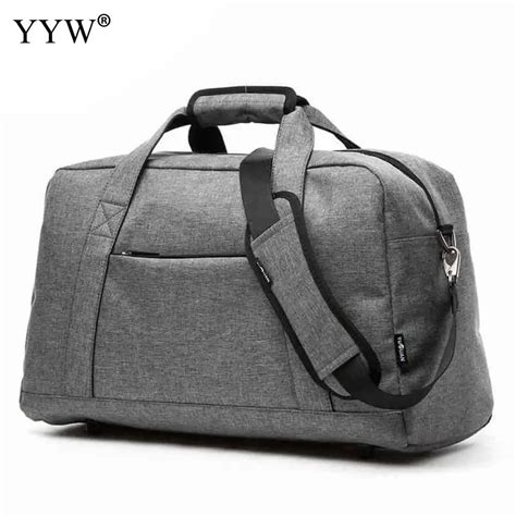 Casual Nylon Unisex Handbags Gray Tote Bag For Men Black Travel