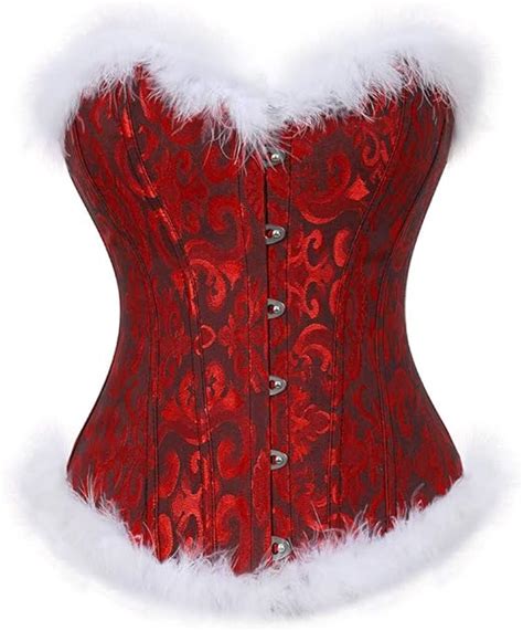 Amazon Christmas Lingerie Corset Top Christmas Outfits For Women Red Corset Lingerie