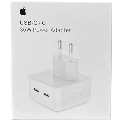 Блок быстрой зарядки Apple 35W Dual USB-C Power Adapter (A) (box) Белый ...
