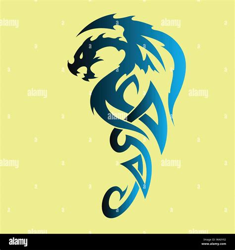 Vector Illustration Of Dragon Tattoo Design Stock Vector Image And Art