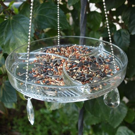 Vintage Repurpose Relish Tray Hanging Bird Feeder Etsy Hanging Bird Feeders Bird Feeders